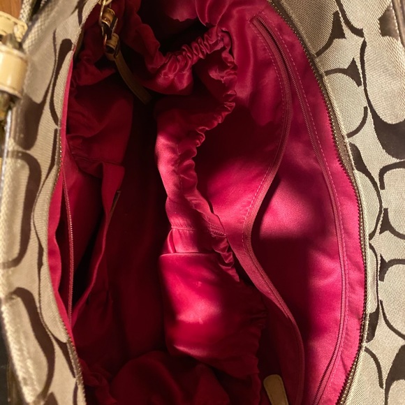 Coach- Extra Large canvas tote with leather trim. - Picture 3 of 3